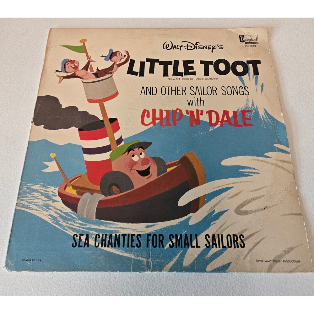 Walt Disney Little Toot Sailor Songs Chip n Dale Vinyl LP DQ-1233 Disneyland 69